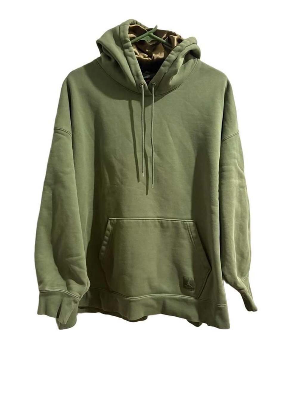 Jordan Flight Fleece Pullover Hoodie Size XL Green Oversized Satin Lined